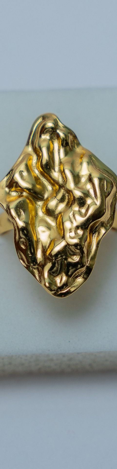 Textured Gold-Tone Statement Ring