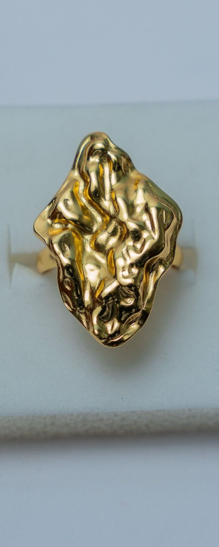 Textured Gold-Tone Statement Ring