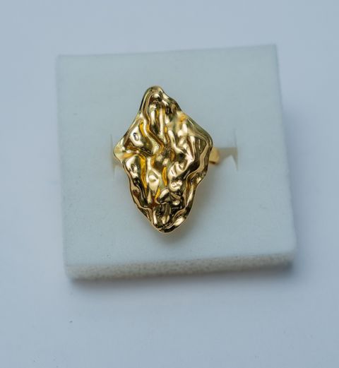 Textured Gold-Tone Statement Ring