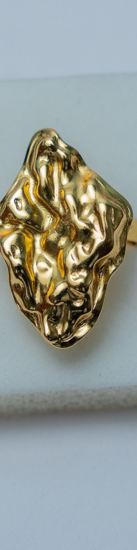Textured Gold-Tone Statement Ring
