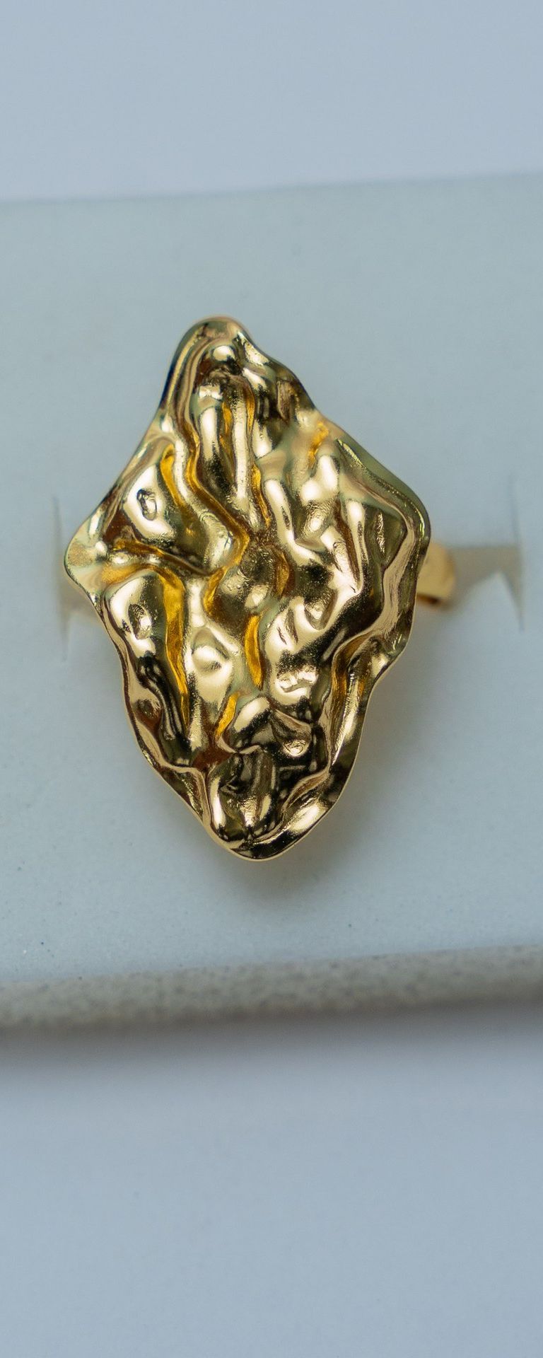 Textured Gold-Tone Statement Ring