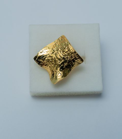 Textured Gold-Tone Statement Ring