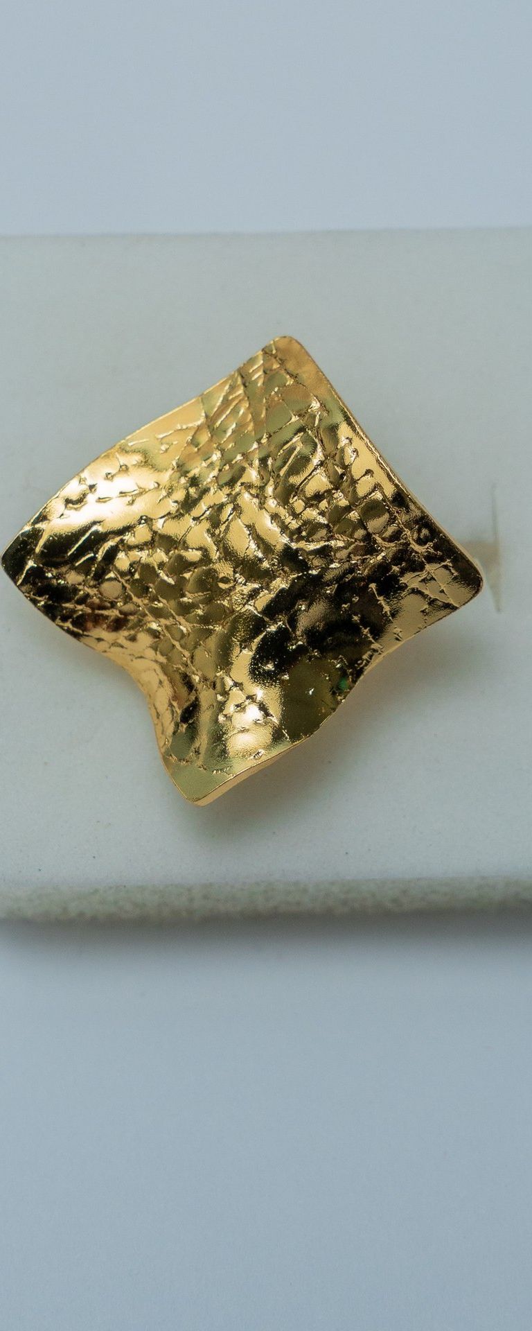 Textured Gold-Tone Statement Ring