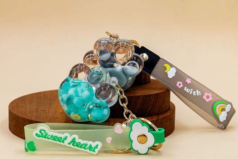 Teal Flower Keychain