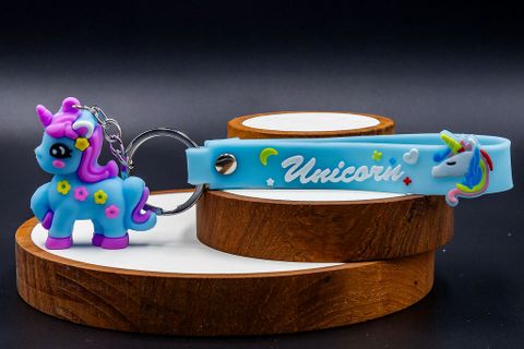 Unicorn Keychain Blue