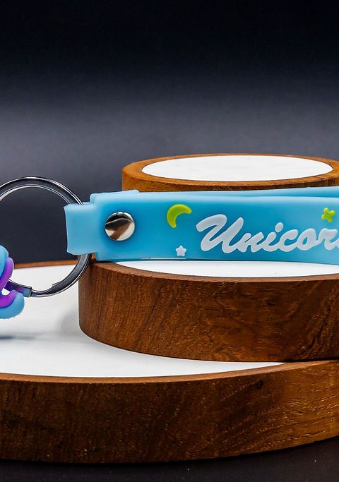 Unicorn Keychain Blue