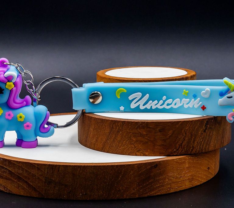 Unicorn Keychain Blue